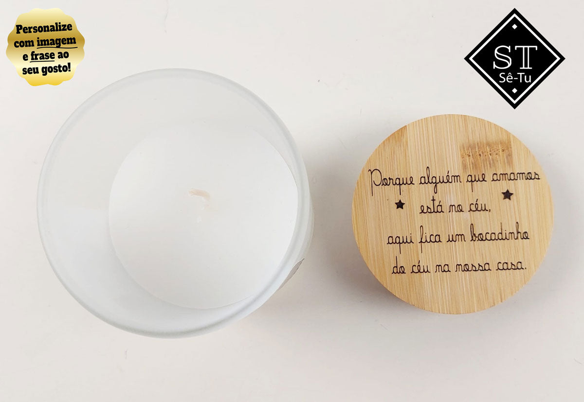 Vela Perfumada de baunilha Algúem que Amamos está no Céu